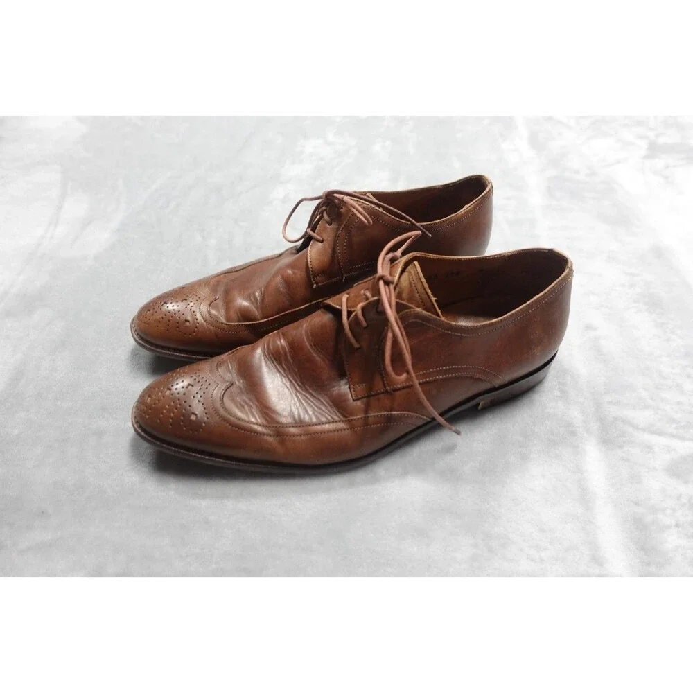 John Varvatos Men's Size 9 Brown Leather Lace Up Oxford Dress‎ Shoes